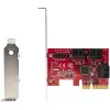 StarTech.com SATA PCIe karta – 6-portová PCIe SATA rozširujúca karta – 6 Gbit/s – Low/Full Profile – naskladané SATA konektory – ASM1166 Non-RAID – PCI Express na SATA konvertor