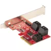 StarTech.com SATA PCIe karta – 6-portová PCIe SATA rozširujúca karta – 6 Gbit/s – Low/Full Profile – naskladané SATA konektory – ASM1166 Non-RAID – PCI Express na SATA konvertor