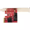 StarTech.com SATA PCIe karta – 6-portová PCIe SATA rozširujúca karta – 6 Gbit/s – Low/Full Profile – naskladané SATA konektory – ASM1166 Non-RAID – PCI Express na SATA konvertor