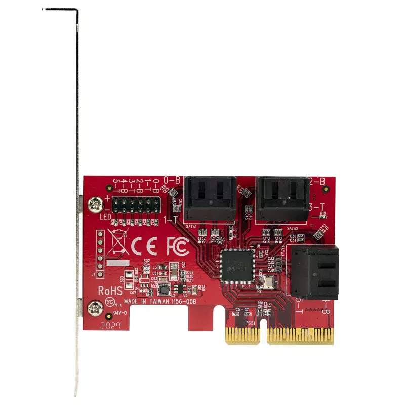 StarTech.com SATA PCIe karta – 6-portová PCIe SATA rozširujúca karta – 6 Gbit/s – Low/Full Profile – naskladané SATA konektory – ASM1166 Non-RAID – PCI Express na SATA konvertor