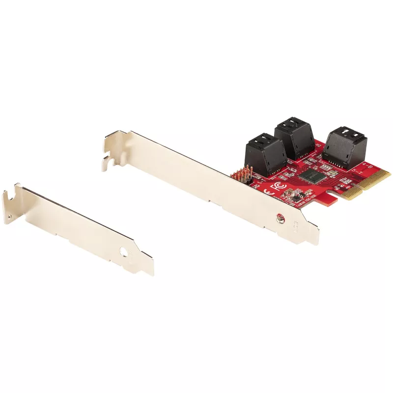 StarTech.com SATA PCIe karta – 6-portová PCIe SATA rozširujúca karta – 6 Gbit/s – Low/Full Profile – naskladané SATA konektory – ASM1166 Non-RAID – PCI Express na SATA konvertor