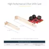 StarTech.com SATA PCIe karta – 6-portová PCIe SATA rozširujúca karta – 6 Gbit/s – Low/Full Profile – naskladané SATA konektory – ASM1166 Non-RAID – PCI Express na SATA konvertor