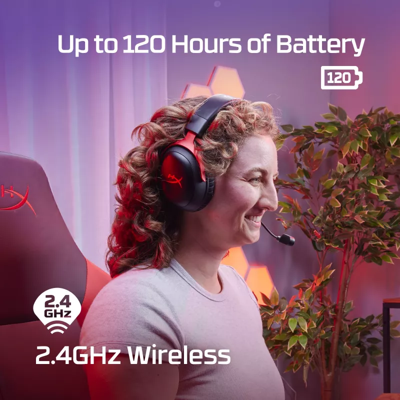 HyperX Cloud III Wireless - herný headset, čierna; červená, Čína, okolo uší, uzavretý, aktívny, 155 mm
