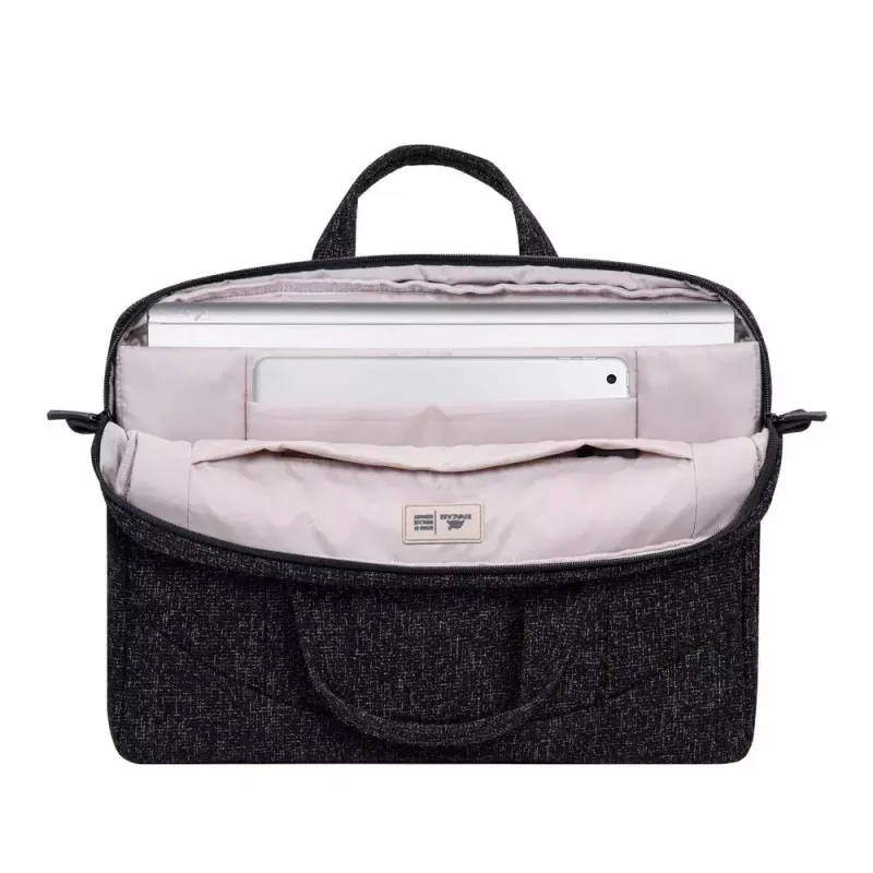Cez rameno taška Rivacase 7931 39,6 cm 15,6 palca čierna biela
