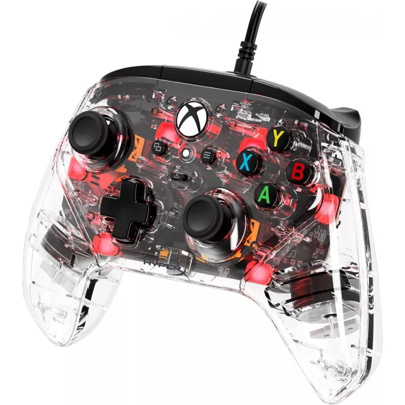 HyperX Clutch Gladiate – káblový herný RGB ovládač – Xbox, gamepad, Xbox One, Xbox Series X, káblový, USB, USB Type-A, USB Type-C, transparentný