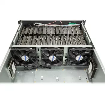 Počítačová skriňa Inter-Tech 4F28 rack čierna, strieborná