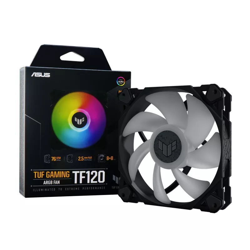 ASUS TUF Gaming TF120 ARGB ventilátor počítačová skriňa vzduchový chladič 12 cm čierna