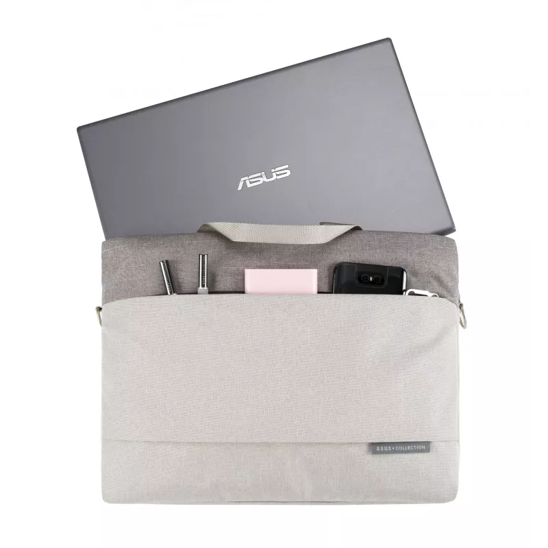 ASUS EOS 2 Carry Bag puzdro na notebook 15,6 palca (39,6 cm), polyester, vodoodpudivé, ramenný popruh, 0,48 kg, sivé