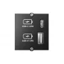 Zásuvkový modul USB-A + USB-C Bachmann 917.227 čierny IP20 250V