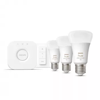 Smart-Lighting-Kit Philips Hue White and Colour Ambience Starterkit – 3× E27 11W žiarovky, Bluetooth/Zigbee, stmievač