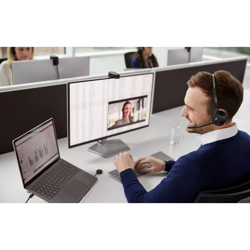 Jabra Engage 55 MS Stereo headset bezdrôtový s hlavovým mostom kancelária/call centrum USB Type-A čierny
