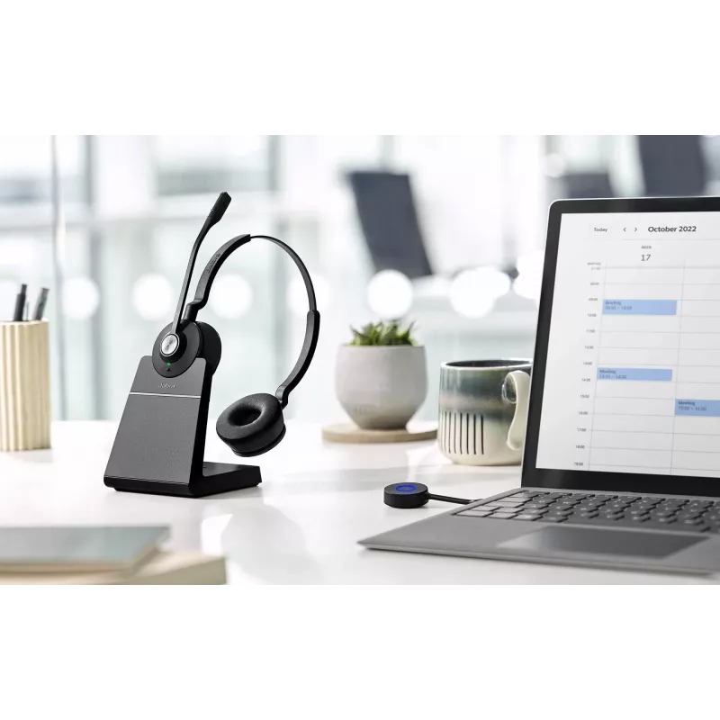 Jabra Engage 55 MS Stereo headset bezdrôtový s hlavovým mostom kancelária/call centrum USB Type-A čierny