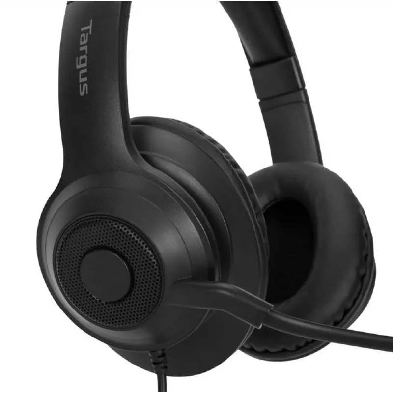 Targus AEH102GL headset káblový s hlavovým mostom hovory/hudba USB Type-A čierna