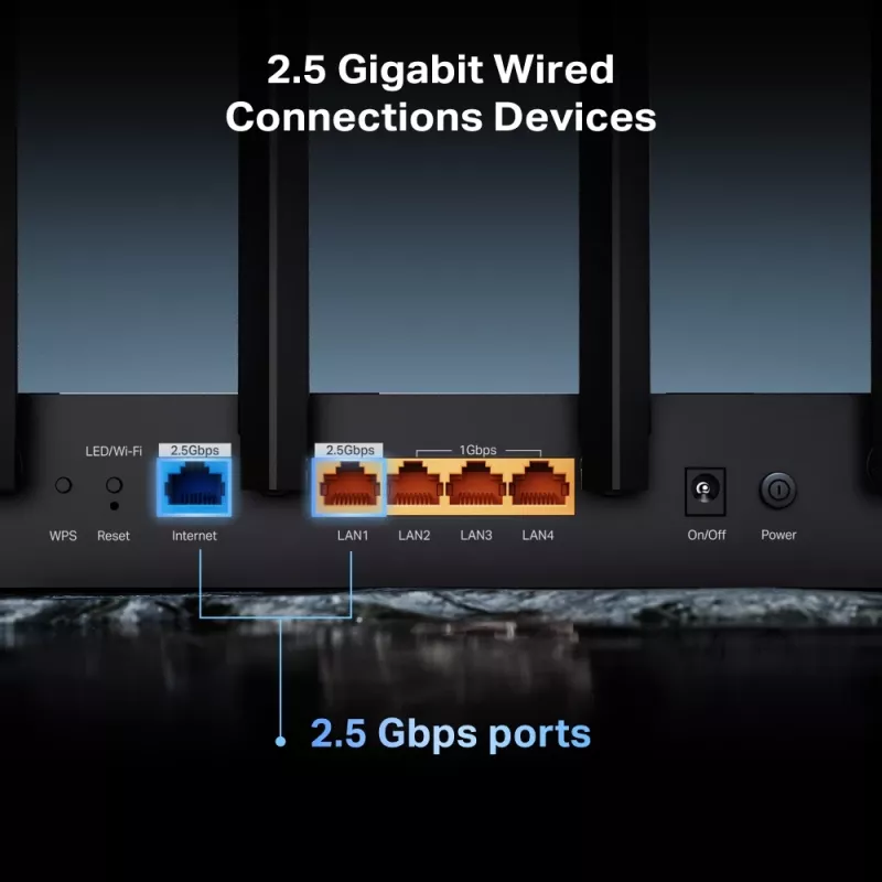 TP-Link Archer BE400 WLAN router 2.5 Gigabit Ethernet Dual-Band (2,4 GHz / 5 GHz) čierny