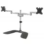 StarTech.com stolová základňa na dva monitory – ergonomický stolový stojan monitora pre VESA displeje do 32 palcov – voľne stojaci, pohyblivý, univerzálny držiak počítačového monitora – nastaviteľná výška – strieborný