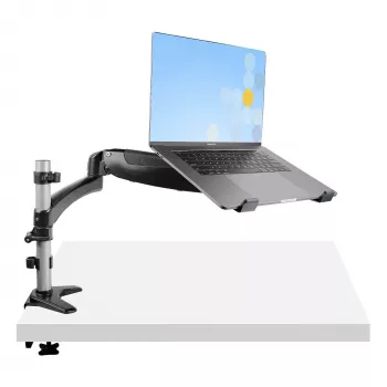 StarTech.com stolový držiak na notebooky – plne pohyblivé kĺbové rameno pre notebook alebo jeden 34-palcový monitor – VESA montážna doska pre notebooky – ergonomicky nastaviteľný stojan na notebook – stolová svorka