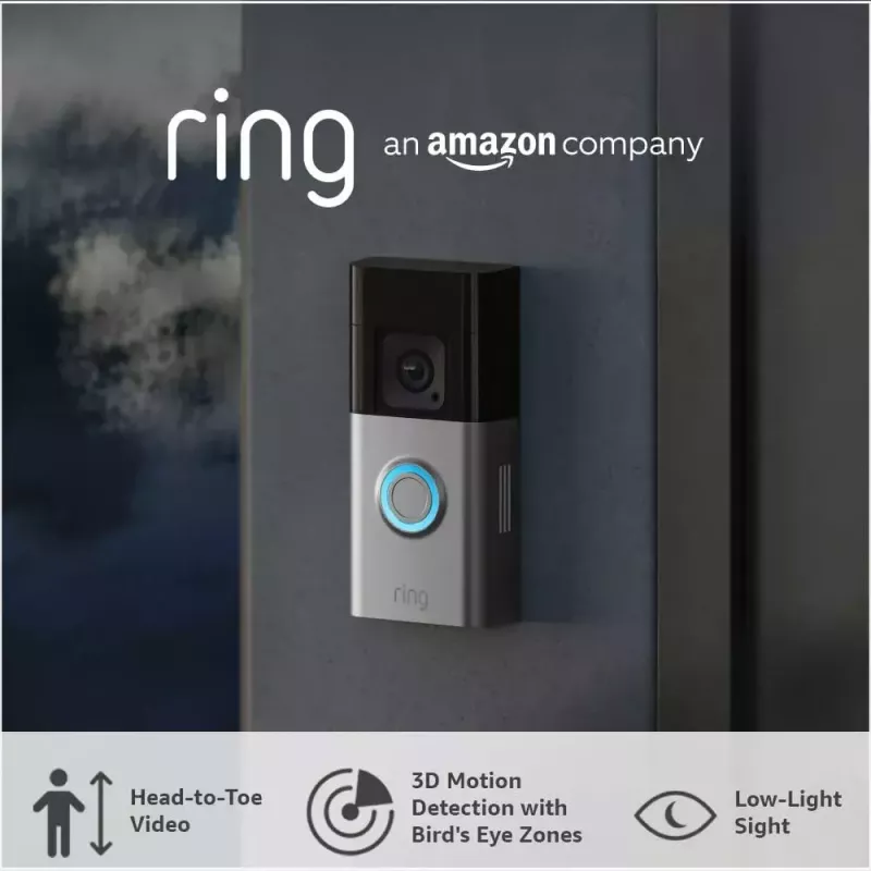 Amazon Ring Battery Video Doorbell Pro B0B2BNM4PV inteligentný video zvonček, Wi-Fi, HD+ video, nočné videnie, obojsmerný zvuk