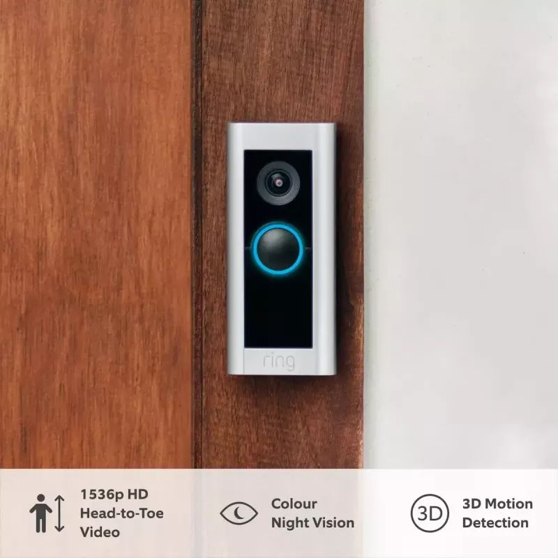 Amazon Ring Battery Video Doorbell Pro B0B2BNM4PV inteligentný video zvonček, Wi-Fi, HD+ video, nočné videnie, obojsmerný zvuk