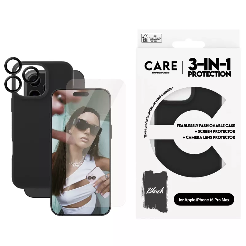 3-in-1 balenie PanzerGlass CARE by Fashion iPhone 16 Pro Max