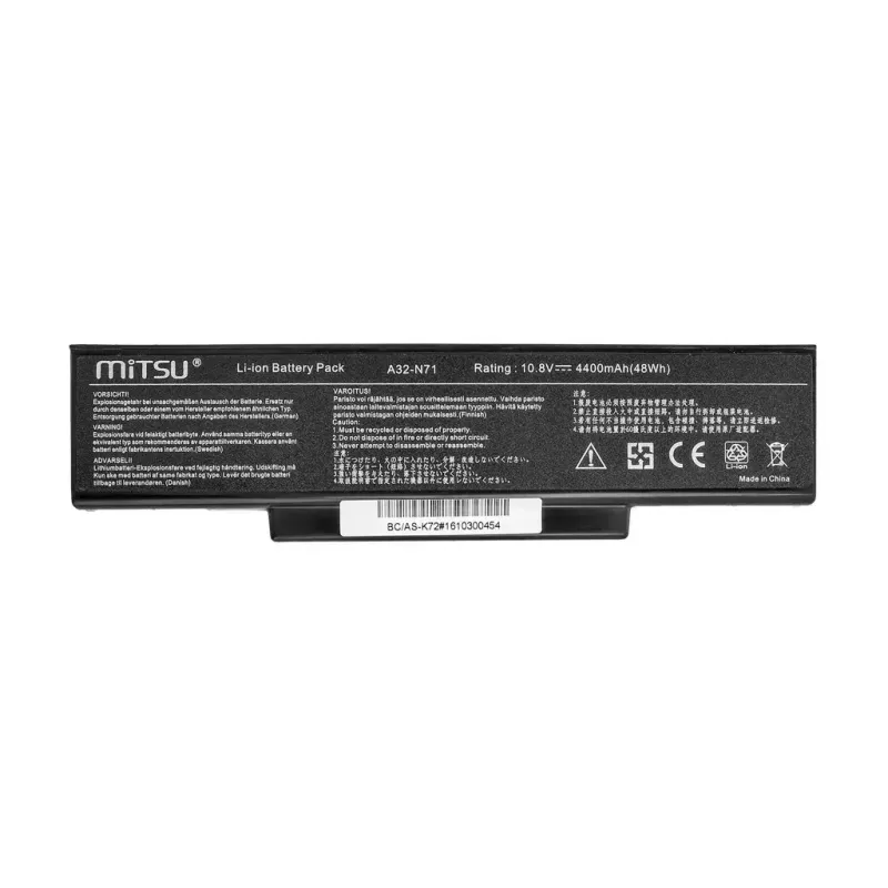 Batéria MITSU pre ASUS K72 K73 N73 X77, 4400 mAh, 10,8–11,1 V