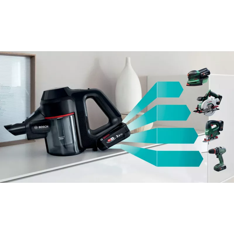 Bosch BCS712XXL tyčový vysávač/elektrická metla batéria suchý bez vrecka 0,3 L čierny 3 Ah