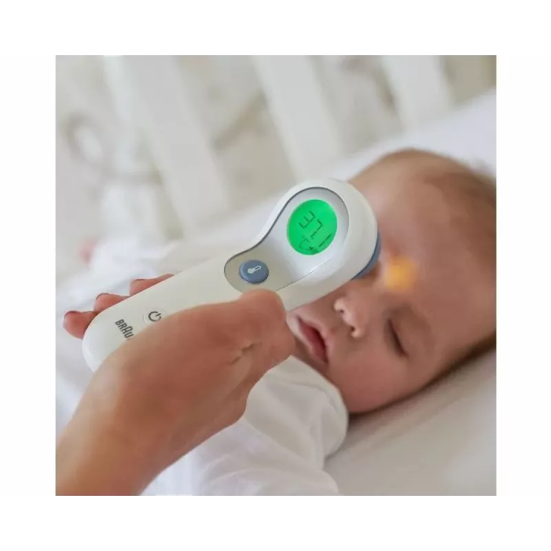 Braun BNT300WE digitálny telesný teplomer diaľkový senzorový teplomer biela čelo tlačidlá