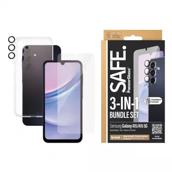 PanzerGlass SAFE. by ® 3-in-1 ochranné balenie Samsung Galaxy A15 | A15 5G