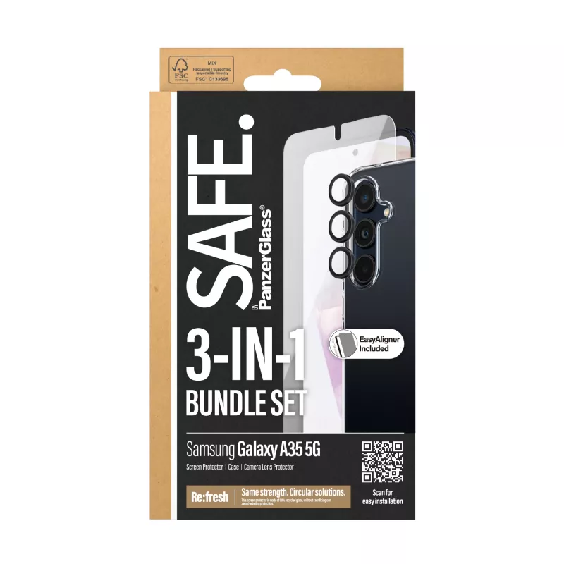 PanzerGlass SAFE. by ® 3-in-1 ochranné balenie Samsung Galaxy A35 5G
