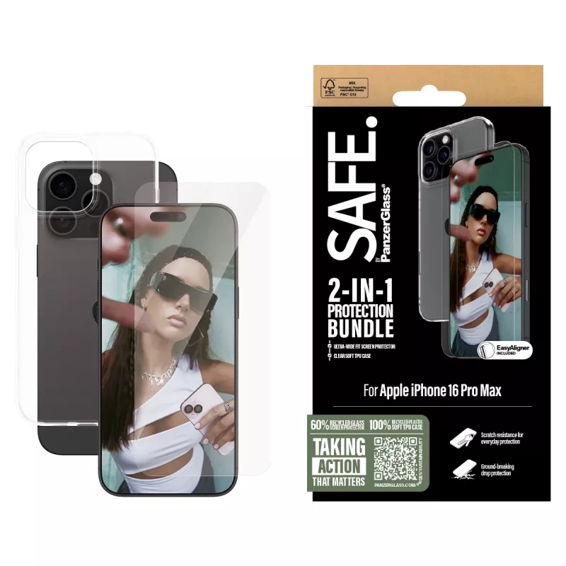 PanzerGlass SAFE. by ® 2-in-1 ochranné balenie iPhone 16 Pro Max