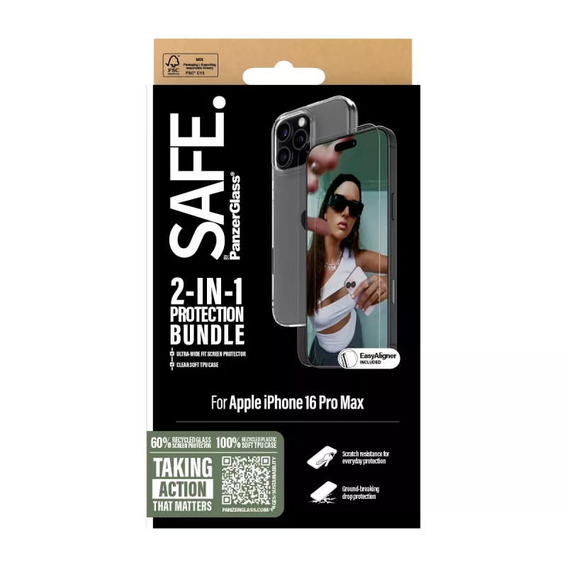 PanzerGlass SAFE. by ® 2-in-1 ochranné balenie iPhone 16 Pro Max
