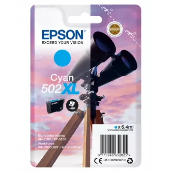 Epson jednotlivé balenie cyan 502XL atrament, vysoký (XL) dosah, cyan, 6,4 ml, 1 kus, 470 strán