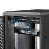 StarTech.com 2HE serverový rackový policový podnos – univerzálny montážny konzolový podnos pre 19-palcový sieťový rack a skriňu – vysokopevnostná oceľ – nosnosť 20 kg – 400 mm hlboký podnos, čierna