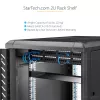 StarTech.com 2HE serverový rackový policový podnos – univerzálny montážny konzolový podnos pre 19-palcový sieťový rack a skriňu – vysokopevnostná oceľ – nosnosť 20 kg – 400 mm hlboký podnos, čierna