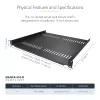 StarTech.com CABSHELF116V2PK balenie 2 ks ventilovaných políc do racku 1U, hĺbka 16 palcov