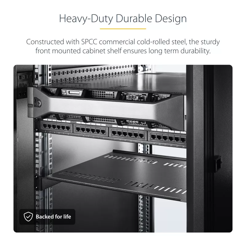 StarTech.com CABSHELF116V2PK balenie 2 ks ventilovaných políc do racku 1U, hĺbka 16 palcov