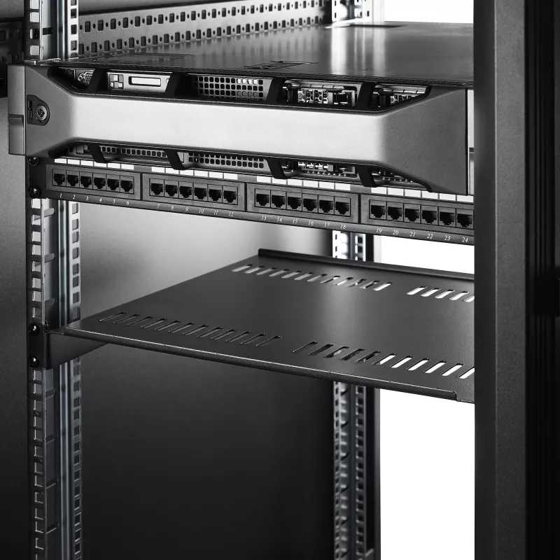 StarTech.com CABSHELF116V2PK balenie 2 ks ventilovaných políc do racku 1U, hĺbka 16 palcov
