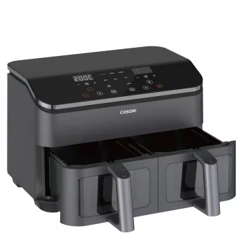 Cosori Dual Basket Chef Edition dvojité 8,5 L samostatné 1750 W teplovzdušná fritéza čierna, strieborná
