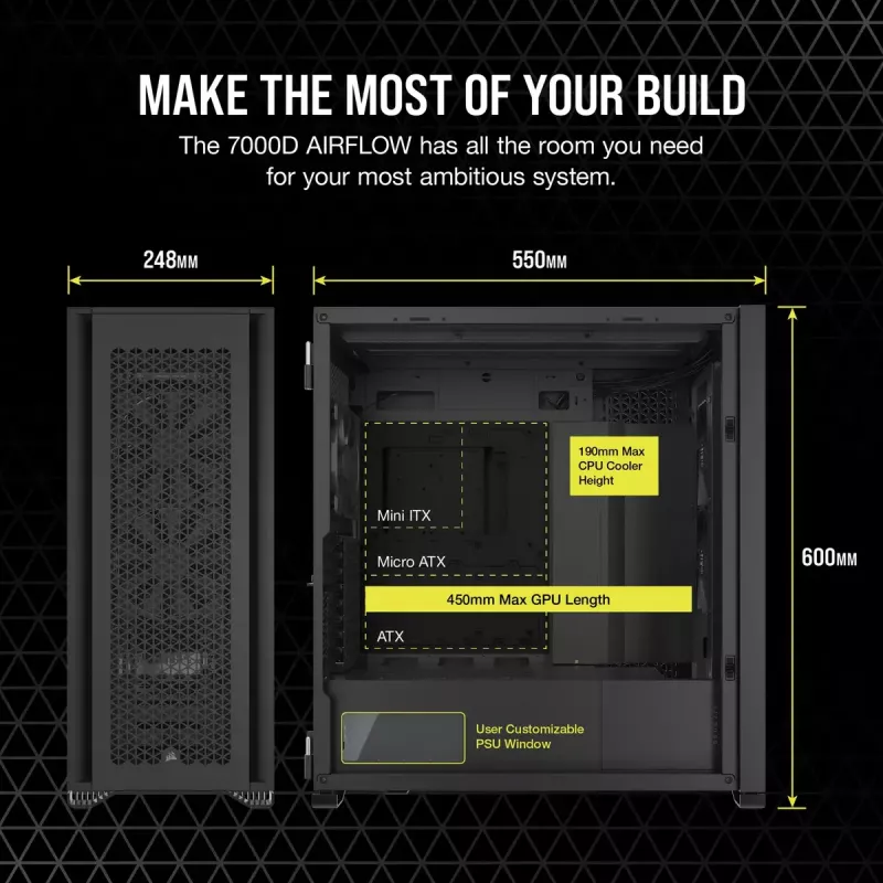 PC skriňa Corsair 7000D Airflow Full Tower čierna