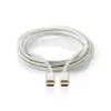 USB kábel Nedis CCTB60800AL20 USB 2.0 2 m USB C strieborný