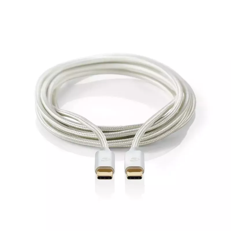 USB kábel Nedis CCTB60800AL20 USB 2.0 2 m USB C strieborný