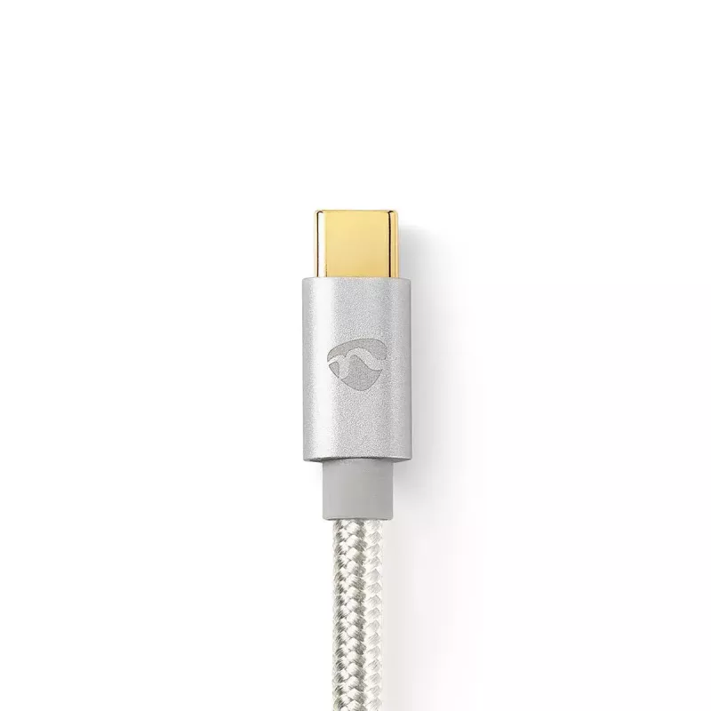 USB kábel Nedis CCTB60800AL20 USB 2.0 2 m USB C strieborný