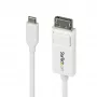 StarTech.com 6ft (2m) USB-C na DisplayPort 1.2 kábel, obojsmerný, 4K 60Hz, biela, video adaptérový kábel pre Apple MacBook Pro / Air M1 M2 M3 M4, Mac Mini / Studio, kompatibilný s Thunderbolt