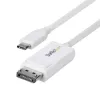 StarTech.com 6ft (2m) USB-C na DisplayPort 1.2 kábel, obojsmerný, 4K 60Hz, biela, video adaptérový kábel pre Apple MacBook Pro / Air M1 M2 M3 M4, Mac Mini / Studio, kompatibilný s Thunderbolt