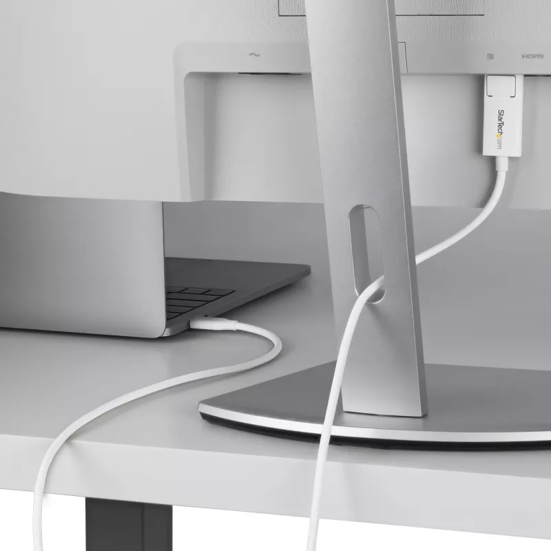 StarTech.com 6ft (2m) USB-C na DisplayPort 1.2 kábel, obojsmerný, 4K 60Hz, biela, video adaptérový kábel pre Apple MacBook Pro / Air M1 M2 M3 M4, Mac Mini / Studio, kompatibilný s Thunderbolt
