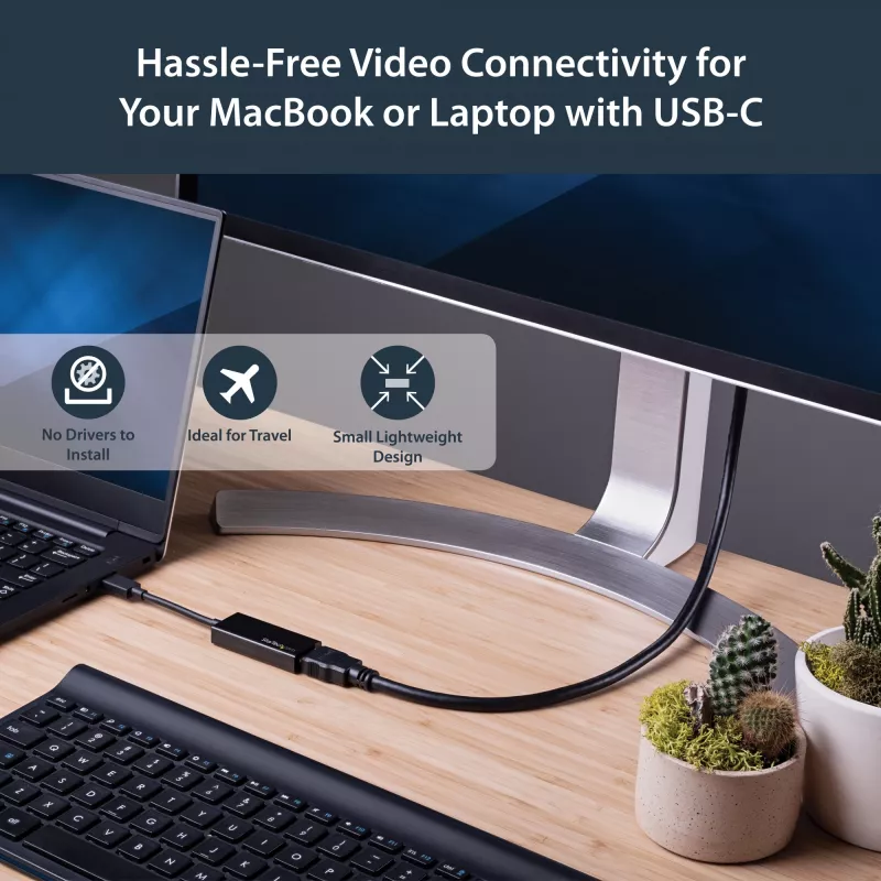 StarTech.com USB-C na HDMI adaptér s 4K 30Hz - čierny, 3.2 Gen 2 (3.1 Gen 2), USB Type-C, HDMI výstup, 3840 x 2160 pixelov