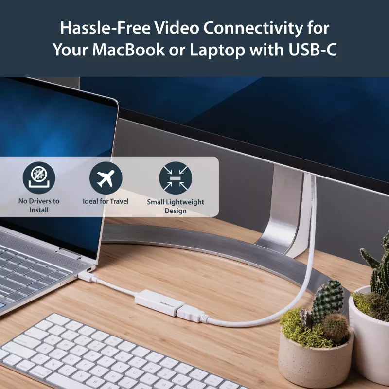 StarTech.com USB-C na HDMI adaptér - biely - 4K 60Hz, USB Type-C, HDMI výstup, 3840 x 2160 pixelov