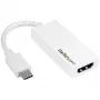 StarTech.com USB-C na HDMI adaptér s 4K 30Hz - biely, USB Type-C, HDMI výstup, 3840 x 2160 pixelov