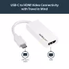 StarTech.com USB-C na HDMI adaptér s 4K 30Hz - biely, USB Type-C, HDMI výstup, 3840 x 2160 pixelov