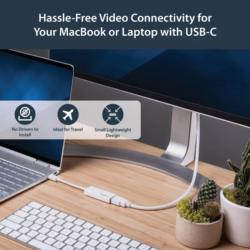StarTech.com USB-C na HDMI adaptér s 4K 30Hz - biely, USB Type-C, HDMI výstup, 3840 x 2160 pixelov