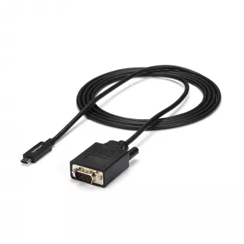 StarTech.com 1,8 m USB-C na VGA kábel – 1920 x 1200/1080p USB Type-C na VGA video aktívny adaptérový kábel – kompatibilný s Thunderbolt 3 – notebook na VGA monitor/projektor – DP Alt Mode HBR2